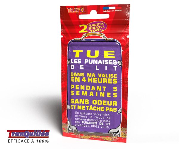 LOT DE 2 PLAQUETTES ANTI PUNAISES DE LIT POUR VALISES instantane 2